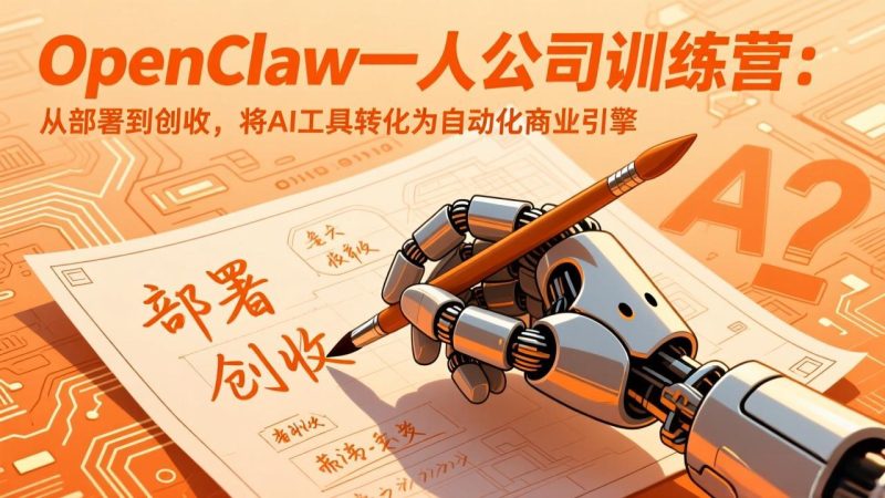 OpenClaw小龙虾一人公司训练营-更新:从部署到创收,将AI工具转化为自动化商业引擎-创业资源网 | 精品设计与工具分享平台