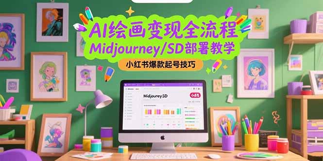 AI绘画变现全流程，Midjourney/SD部署教学，小红书爆款起号技巧-创业资源网 | 精品设计与工具分享平台