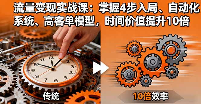 流量变现实战课:掌握4步入局、自动化系统、高客单模型,时间价值提升10倍-创业资源网 | 精品设计与工具分享平台