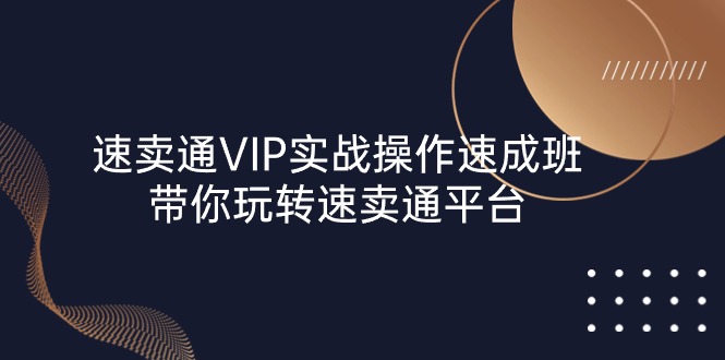 速卖通 VIP实战操作-速成班，带你玩转速卖通平台（23节）-创业资源网 | 精品设计与工具分享平台