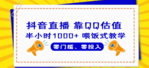 QQ号估值直播 半小时1000+，零门槛、零投入，喂饭式教学、小白首选-创业资源网 | 精品设计与工具分享平台