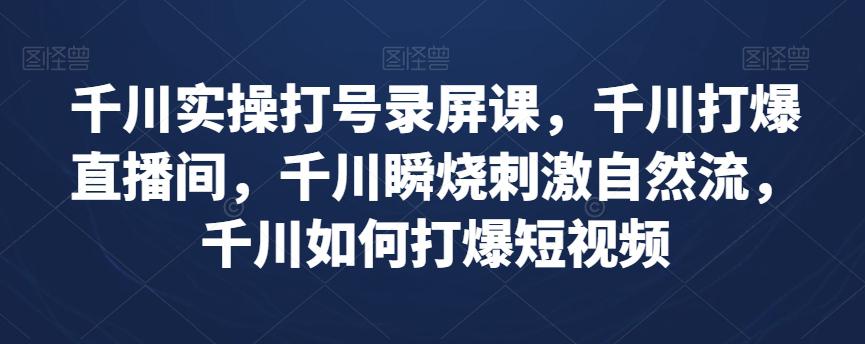 千川实操课程:打爆直播间与短视频流量(实战案例详解) 千川实操课程:打爆直播间与短视频流量(实战案例详解)