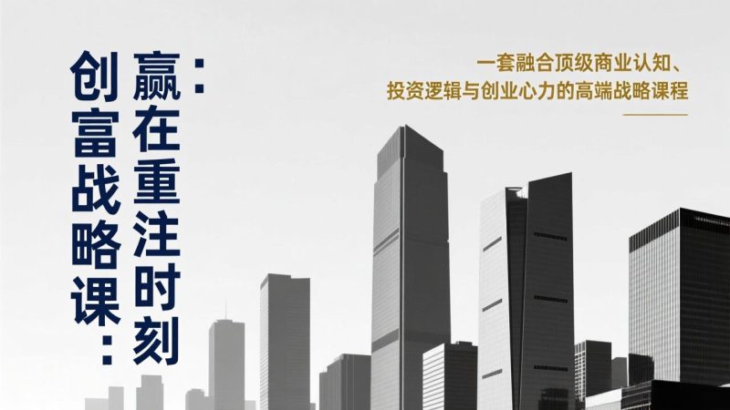 《创富战略课:赢在重注时刻》一套融合顶级商业认知、投资逻辑与创业心力的高端战略课程-创业资源网 | 精品设计与工具分享平台