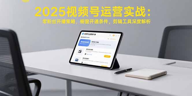 2025视频号运营实战：零粉丝开播策略，橱窗开通条件，剪辑工具深度解析-创业资源网 | 精品设计与工具分享平台