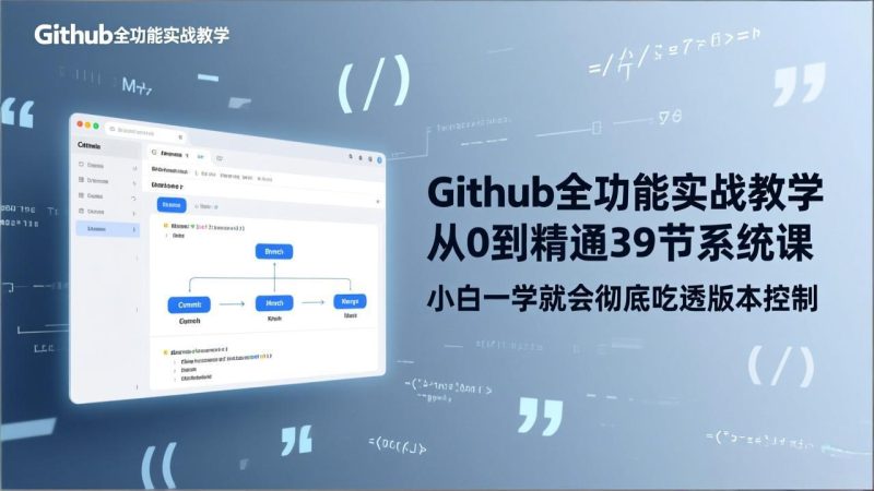 GitHub-全功能实战教学,从0到精通39节系统课,小白一学就会彻底吃透版本控制-创业资源网 | 精品设计与工具分享平台