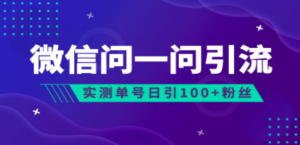 流量风口：微信问一问，可引流到公众号及视频号，实测单号日引流100+-创业资源网 | 精品设计与工具分享平台