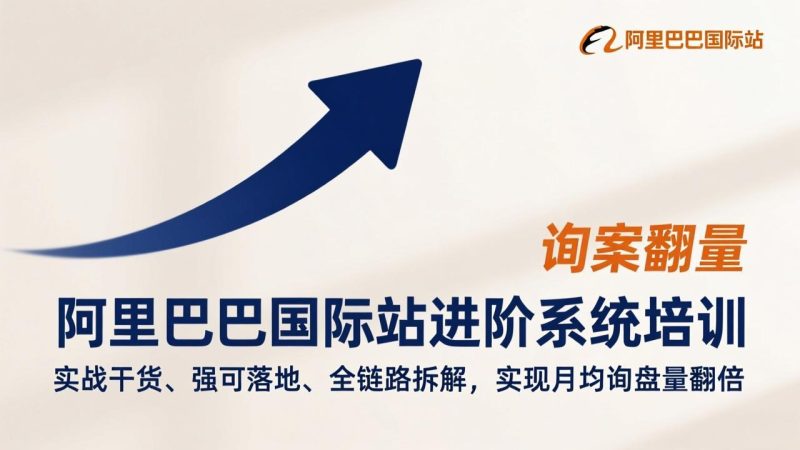 阿里巴巴国际站进阶系统培训,实战干货、强可落地、全链路拆解,实现月均询盘量翻倍-创业资源网 | 精品设计与工具分享平台