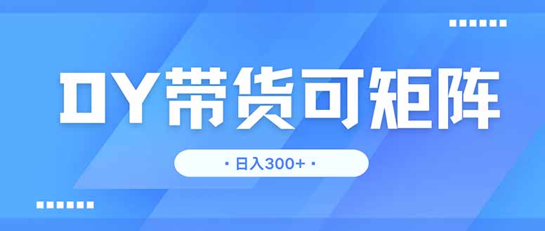 DY带货，日入300＋矩阵无上限-创业资源网 | 精品设计与工具分享平台