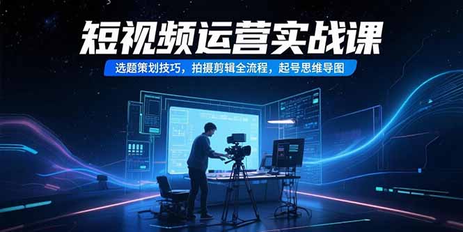 短视频运营实战课，选题策划技巧，拍摄剪辑全流程，起号思维导图-创业资源网 | 精品设计与工具分享平台