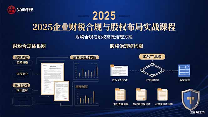 2025企业财税合规与股权布局的实战课程：财税合规与股权高效治理方案-创业资源网 | 精品设计与工具分享平台