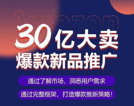 亚马逊·30亿大卖爆款新品推广,可复制、全程案例实操的爆款推新SOP 亚马逊·30亿大卖爆款新品推广,可复制、全程案例实操的爆款推新SOP