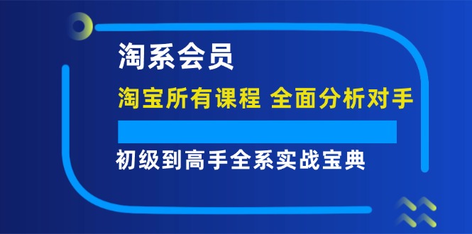 淘系会员【淘宝所有课程，全面分析对手】，初级到高手全系实战宝典-创业资源网 | 精品设计与工具分享平台