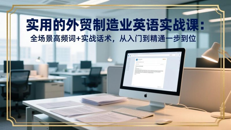 实用的外贸制造业英语实战课：全场景高频词+实战话术，从入门到精通一步到位-创业资源网 | 精品设计与工具分享平台