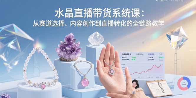 水晶直播带货系统课:从赛道选择、内容创作到直播转化的全链路教学 水晶直播带货系统课:从赛道选择、内容创作到直播转化的全链路教学
