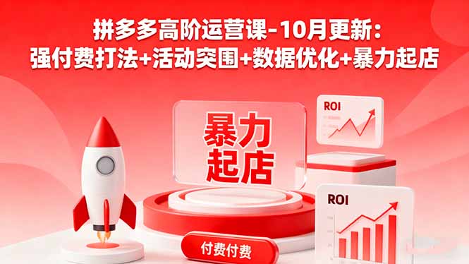 拼多多高阶运营课-10月更新:强付费打法+活动突围+数据优化+暴力起店 拼多多高阶运营课-10月更新:强付费打法+活动突围+数据优化+暴力起店