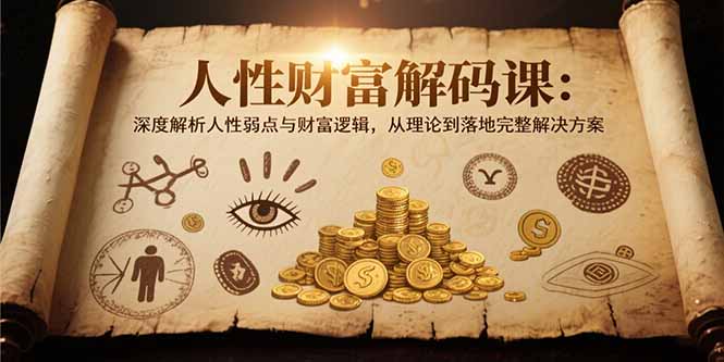 人性财富解码课6.0：深度解析人性弱点与财富逻辑，理论到落地完整解决方案-创业资源网 | 精品设计与工具分享平台