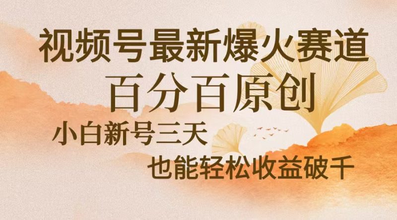 视频号最新爆火赛道，中老年粉深信不疑，百分百原创，新号三天收益轻松…-创业资源网 | 精品设计与工具分享平台