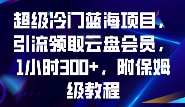 超级冷门蓝海项目，引流领取云盘会员，1小时300+，附保姆级教程-创业资源网 | 精品设计与工具分享平台