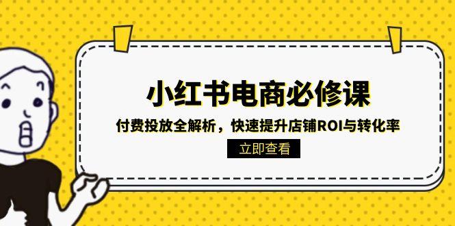 小红书电商必修课：付费投放全解析，快速提升店铺ROI与转化率-创业资源网 | 精品设计与工具分享平台