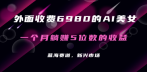 外面收费6980的AI美女项目！每月躺赚5位数收益（教程+素材+工具）-创业资源网 | 精品设计与工具分享平台