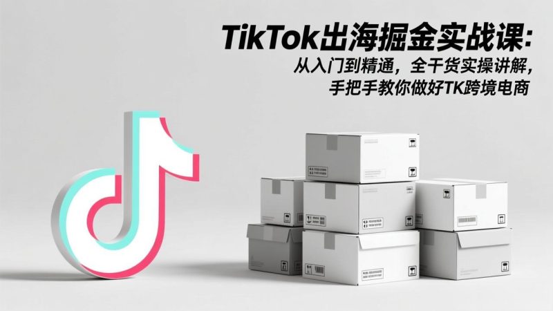 TikTok出海掘金实战课:从入门到精通,全干货实操讲解,手把手教你做好TK跨境电商-创业资源网 | 精品设计与工具分享平台