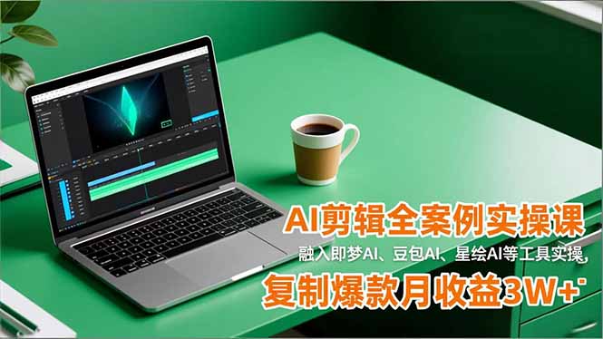 AI剪辑全案例实操课，融入即梦AI、豆包AI、星绘AI等工具实操，复制爆款月收益3W+-创业资源网 | 精品设计与工具分享平台