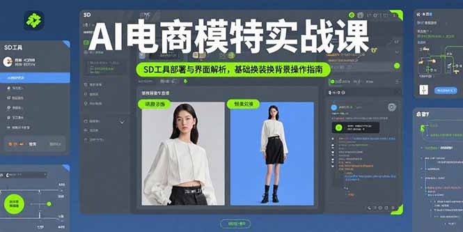 AI电商模特实战课，SD工具部署与界面解析，基础换装换背景操作指南-创业资源网 | 精品设计与工具分享平台
