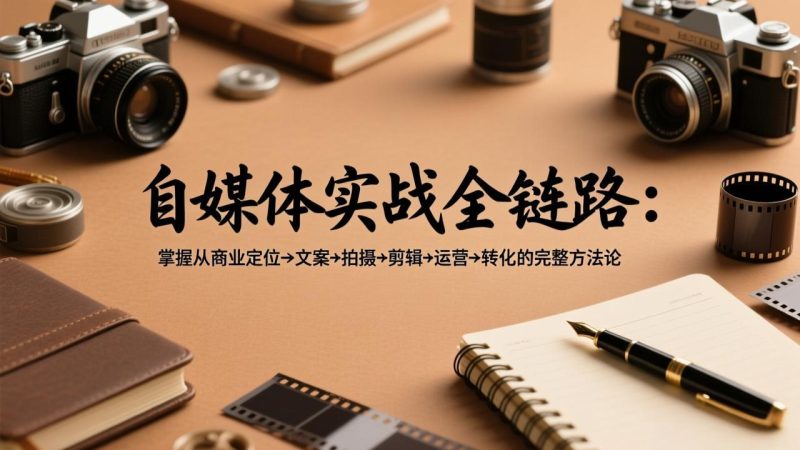 自媒体实战全链路:掌握从商业定位→文案→拍摄→剪辑→运营→转化的完整方法论-创业资源网 | 精品设计与工具分享平台