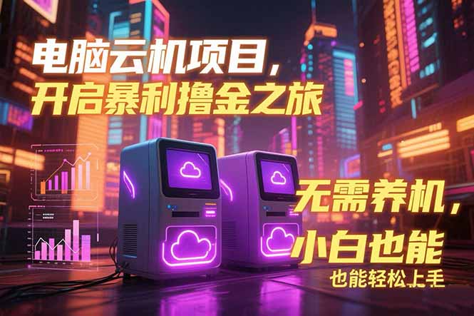 电脑云机项目 暴力撸金玩法，不需要养机 配置没有要求 单机100个窗口一…-创业资源网 | 精品设计与工具分享平台