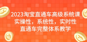 2023淘宝直通车高级系统课，实操性，系统性，实时性，直通车完整体系教学-创业资源网 | 精品设计与工具分享平台