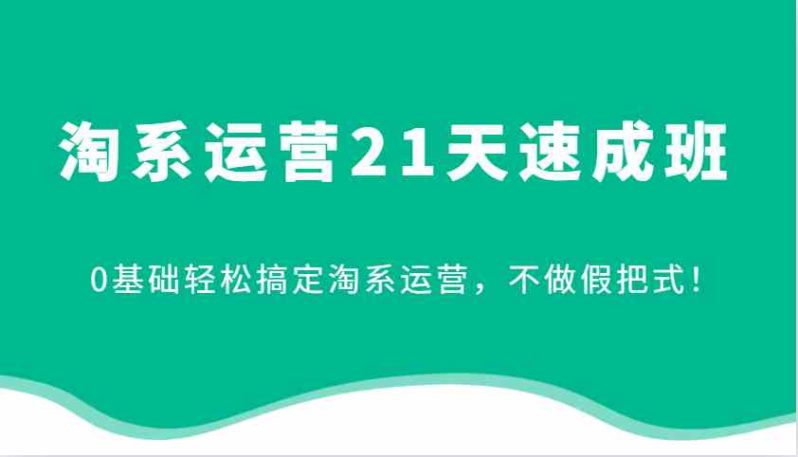 淘系运营21天速成班,0基础轻松搞定淘系运营,不做假把式! 淘系运营21天速成班,0基础轻松搞定淘系运营,不做假把式!