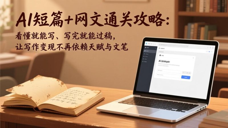 AI短篇+网文通关攻略:看懂就能写、写完就能过稿,让写作变现不再依赖天赋与文笔-创业资源网 | 精品设计与工具分享平台