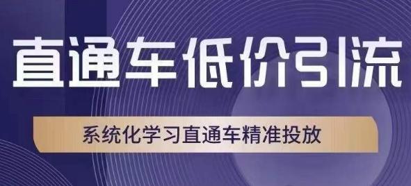 直通车低价引流教程，系统化学习直通车精准投放-创业资源网 | 精品设计与工具分享平台