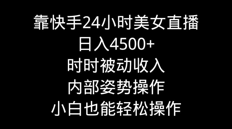 靠快手美女24小时直播，日入4500+，时时被动收入，内部姿势操作，小白也…-创业资源网 | 精品设计与工具分享平台