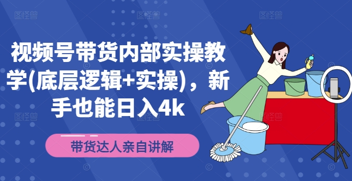 视频号带货内部实操教学(底层逻辑+实操)，新手也能日入4K-创业资源网 | 精品设计与工具分享平台