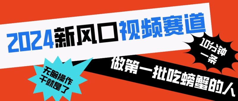 2024新风口视频赛道 做第一批吃螃蟹的人 10分钟一条原创视频 小白无脑操作1-创业资源网 | 精品设计与工具分享平台