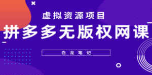 拼多多无版权网课项目，月入5000的长期项目，玩法详细拆解-创业资源网 | 精品设计与工具分享平台