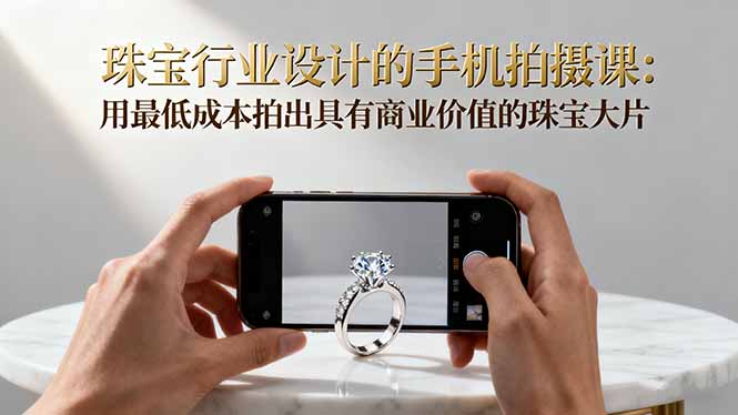 珠宝行业设计的手机拍摄课：用最低成本拍出具有商业价值的珠宝大片！-创业资源网 | 精品设计与工具分享平台