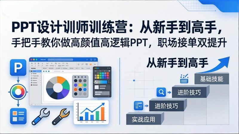 PPT设计训师训练营：从新手到高手，手把手教你做高颜值高逻辑PPT，职场接单双提升-创业资源网 | 精品设计与工具分享平台