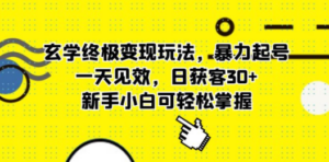 玄学终极变现玩法，暴力起号，一天见效，日获客30+，新手小白可轻松掌握-创业资源网 | 精品设计与工具分享平台