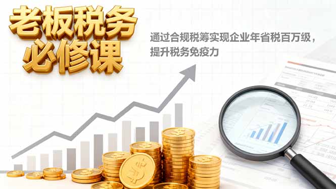 老板税务必修课，通过合规税筹实现企业年省税百万级，提升税务免疫力-创业资源网 | 精品设计与工具分享平台