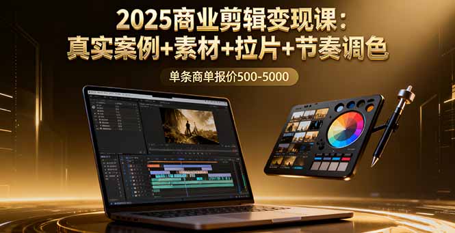 2025商业剪辑变现课:真实案例+素材+拉片+节奏调色,单条商单报价500-5000 2025商业剪辑变现课:真实案例+素材+拉片+节奏调色,单条商单报价500-5000