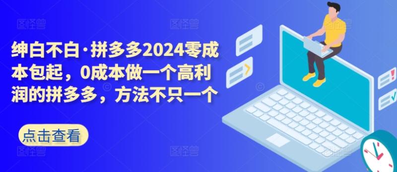 拼多多2024零成本包起，0成本做一个高利润的拼多多，方法不只一个-创业资源网 | 精品设计与工具分享平台