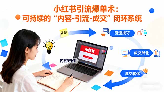 小红书引流爆单术：构建一套低成本 可持续的“内容-引流-成交”闭环系统-创业资源网 | 精品设计与工具分享平台