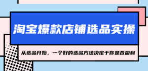 淘宝爆款店铺选品实操,2023从选品开始,一个好的选品方法决定于你是否盈利-创业资源网 | 精品设计与工具分享平台