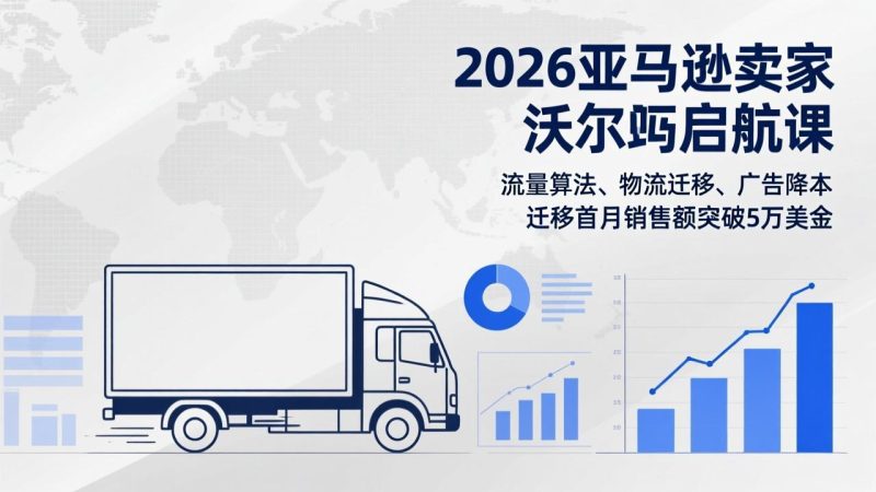 2026亚马逊卖家沃尔玛启航课，流量算法、物流迁移、广告降本，迁移首月销售额突破5万美金-创业资源网 | 精品设计与工具分享平台