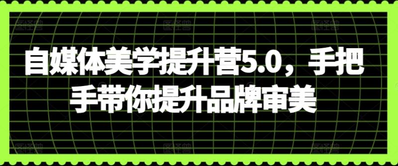 自媒体美学提升训练营5.0,手把手带你提升品牌审美 自媒体美学提升训练营5.0,手把手带你提升品牌审美