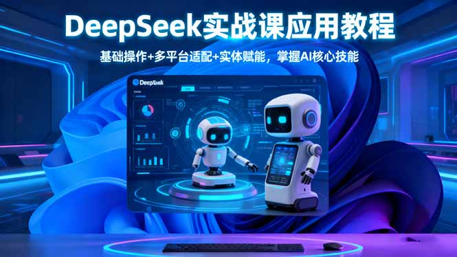 DeepSeek实战课应用教程、基础操作+多平台适配+实体赋能，掌握AI核心技能-创业资源网 | 精品设计与工具分享平台