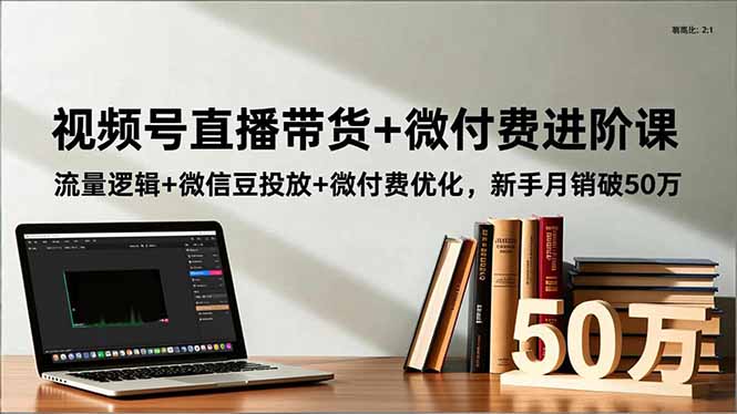 视频号直播带货+微付费进阶课:流量逻辑+微信豆投放+微付费优化,新手月销破50万-创业资源网 | 精品设计与工具分享平台