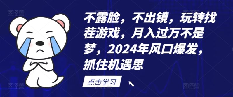 不露脸，不出镜，玩转找茬游戏，月入过万不是梦，2024年风口爆发，抓住机遇【揭秘】-创业资源网 | 精品设计与工具分享平台